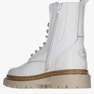 Pajar White Leather Combat Boots